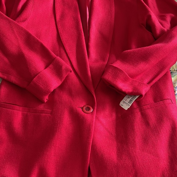 NWT Jacobson’s 80’s oversized red woven blazer - Picture 6 of 9